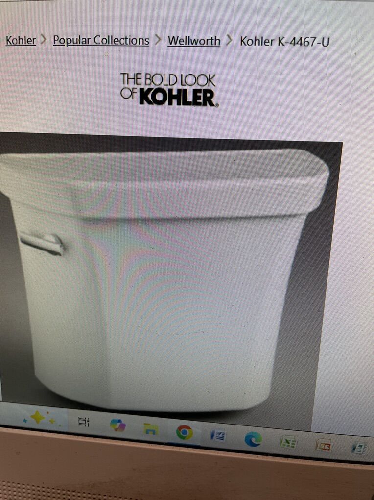 Kohler 4467 -0 1.28 GPF Tank with Insuliner from the Wellworth
