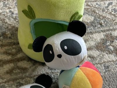 Bamboo panda balls dog toy