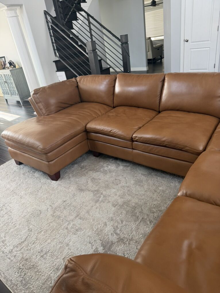 Very Nice Leather Sectional Sofa