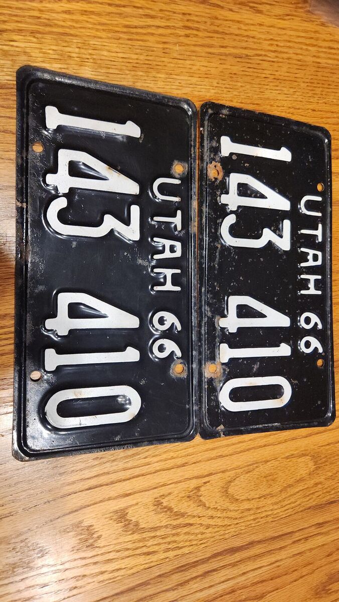 1966 Utah License Plates
