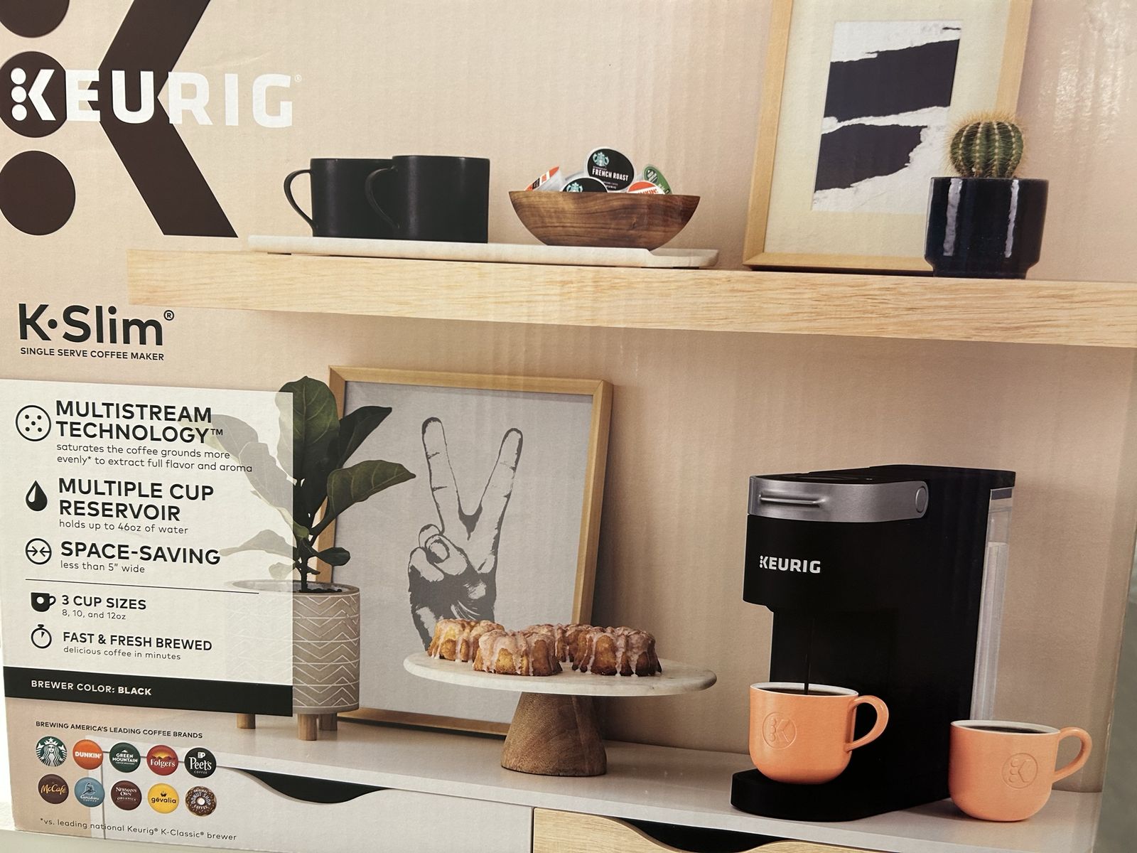 Keurig K-Slim Single Serve Coffee Maker - Black, Multistream Technology, 