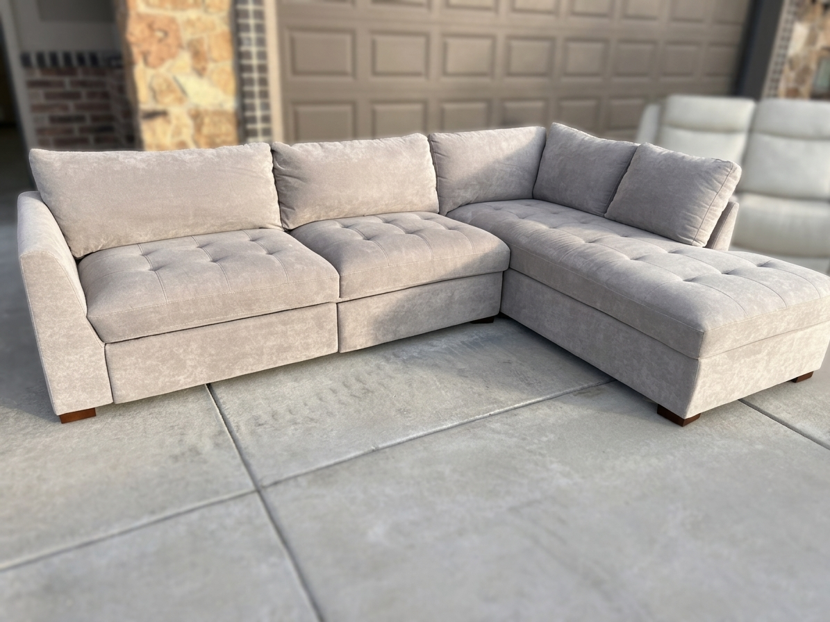 Gray sectional power recliner foot rest