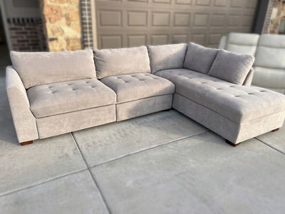 Gray sectional power recliner foot rest