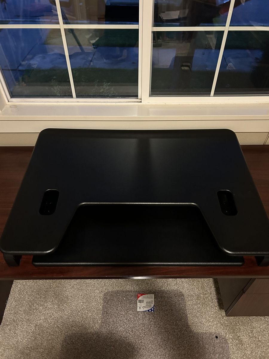 VARIDESK Exec40 - Dual Monitor - Adjustable Standing Desk Converter Black Two-Tier Lift