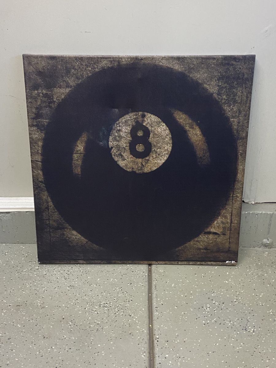 Canvas Wall Art - 36" x 36" Eight Ball Canvas Wall Art