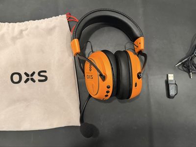 OXS Wireless Gaming Headset - Orange & Black with USB Receiver, Cable & Pouch