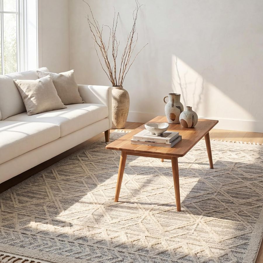 nuLOOM 5x8 Ansley Moroccan Tassel Area Rug, Light Grey, Textured Bohemian Design