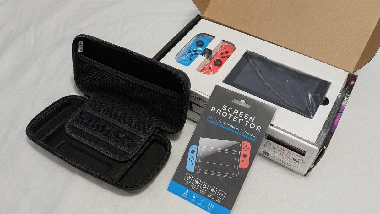 Nintendo Switch Console Neon Blue/Red with Carrying Case & Box