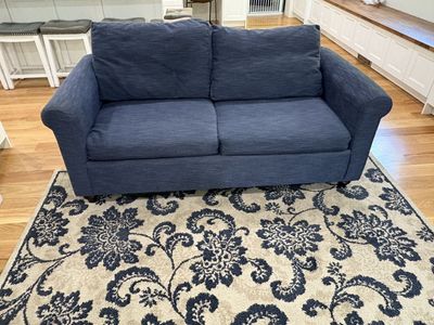 Blue couch loveseat size