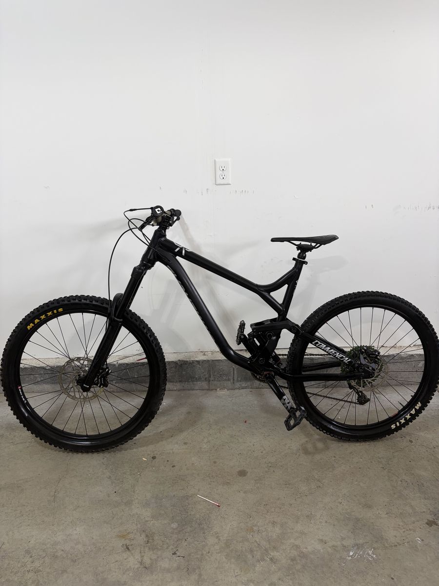 Commencal Full Suspension Mountain Bike with Renthal Fatbar