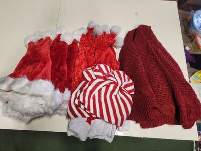 Christmas Hat & Tree Skirt Bundle – 16 Pieces – $35