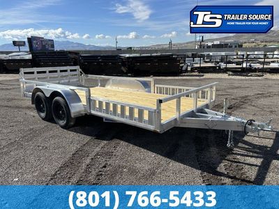 6.5x16 Alcom Mission FA 2.0 Tandem Axle Utility Trailer - 7K GVWR Bi-Fold Gate, Side Ramps
