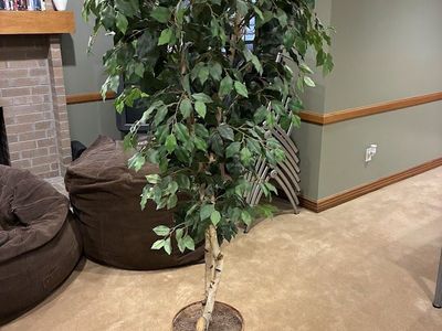 Faux Tree and wooden/woven pot