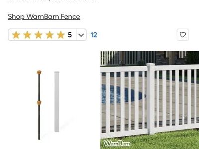 WamBam 4ft H x 4ft W Vinyl Fence Post No Dig Kit
