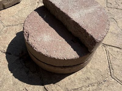 Red Concrete Patio Pavers - Round & Half-Round Edging Blocks for Landscaping