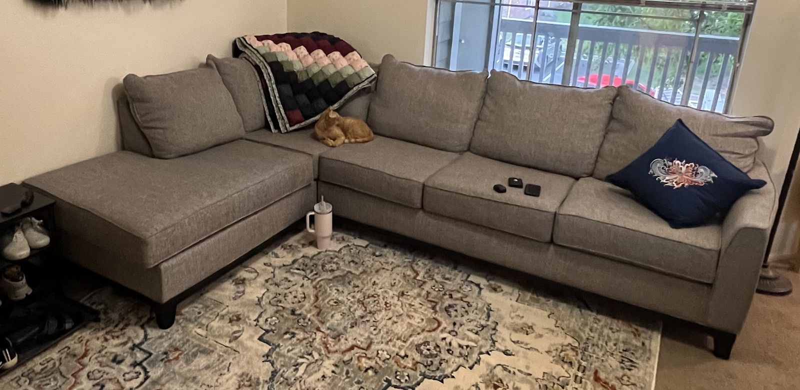 Large Grey L Couch