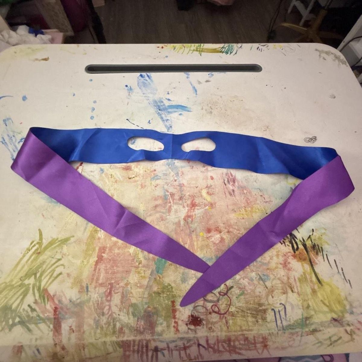 Donatello/Leonardo Ninja Turtle Costume Mask Reversible Blue/Purple