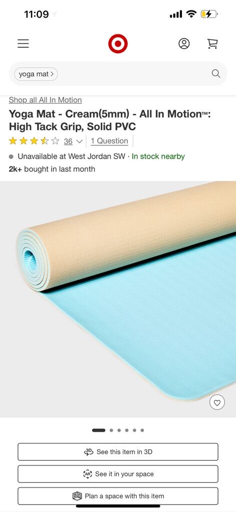 Yoga Mat Cream 5mm All Motion NEW