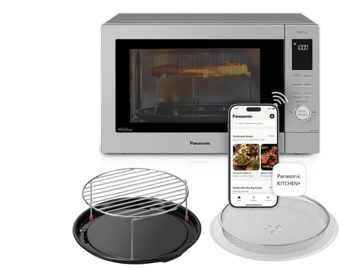 Panasonic HomeChef 4-in-1 Countertop Microwave Air Fryer Combo, Time-Saving 20 Presets + App-Linked Recipes