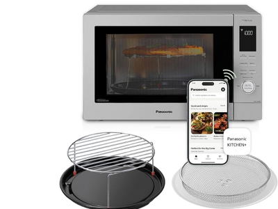 Panasonic HomeChef 4-in-1 Countertop Microwave Air Fryer Combo, Time-Saving 20 Presets + App-Linked Recipes