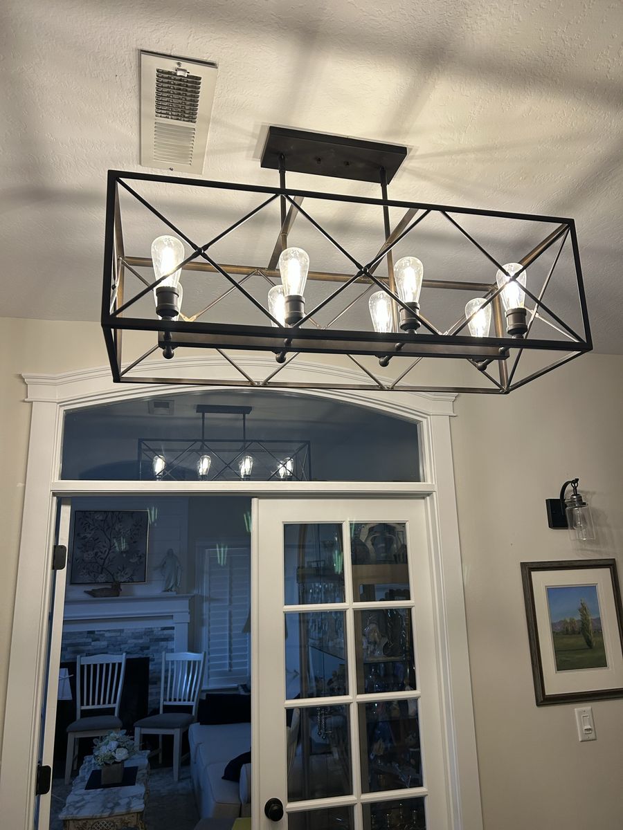 Acclaim Lighting 8-Light Industrial Linear Chandelier - Oil Rubbed Bronze