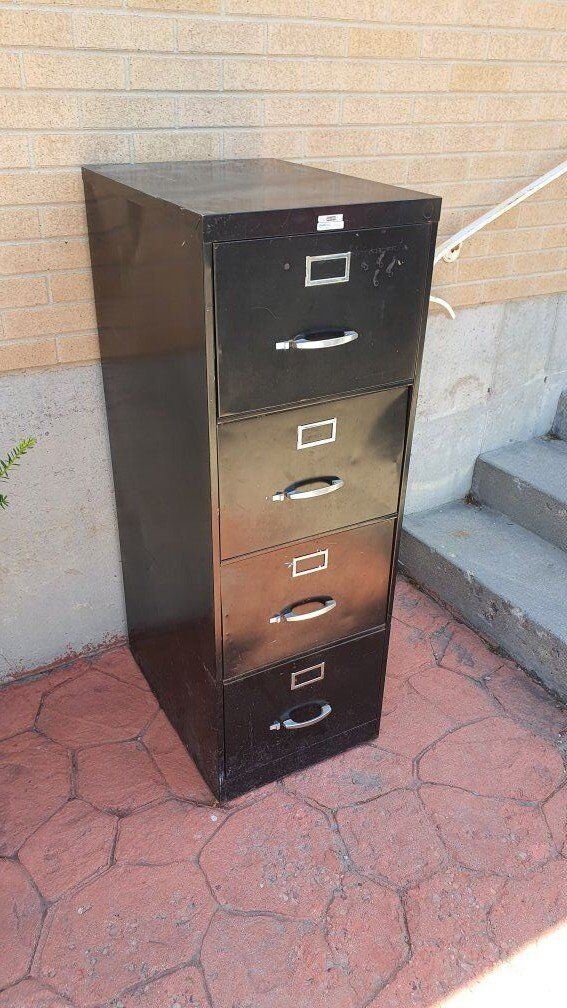 Filing Cabinet - Legal Size - Metal - Black