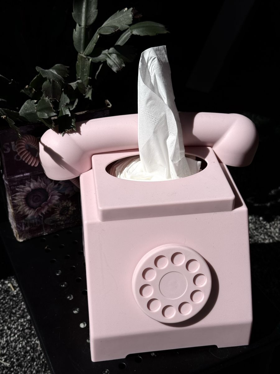 Viral Pink Retro Phone Tissue Box Holder
