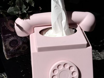 Viral Pink Retro Phone Tissue Box Holder