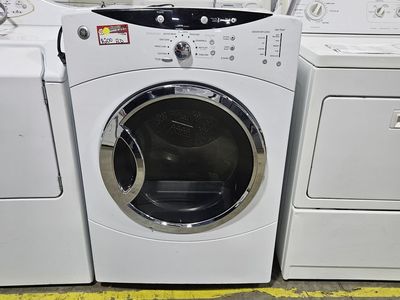 GE White Front Load Gas Dryer with Chrome Trim - UsedGood Condition