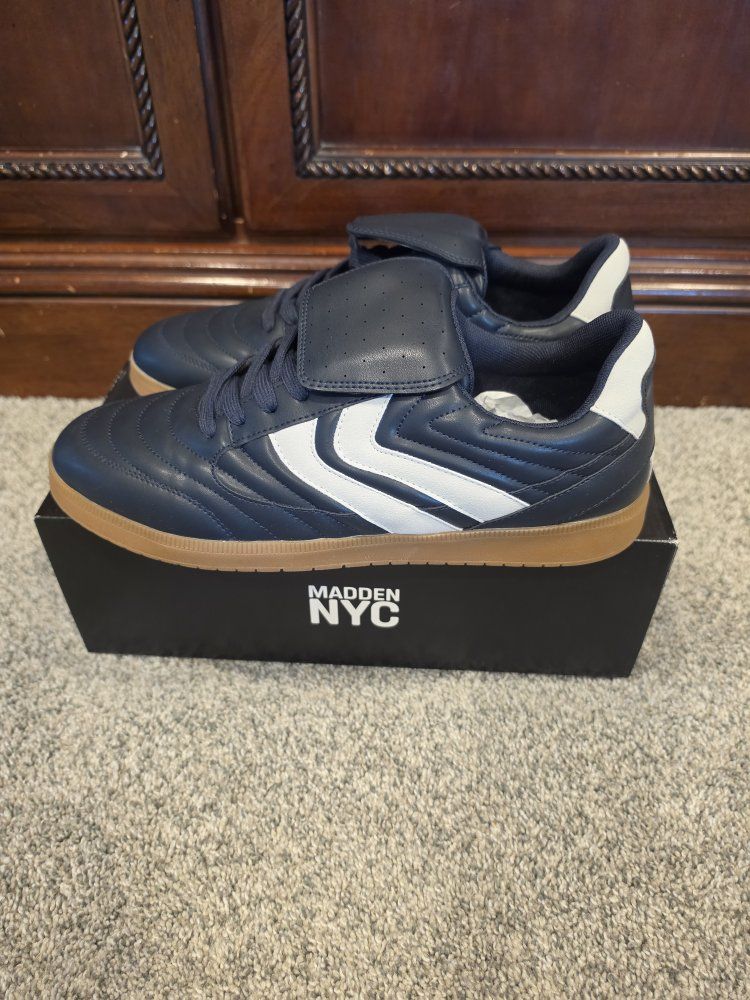 Size 10 Madden NYC Men's Navy Blue & White Sneakers