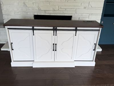 Large White Farmhouse Style Television Cabinets