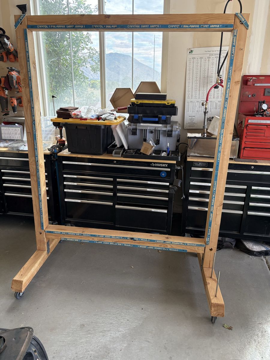 Portable/collapsible rug tufting frame 4 x5