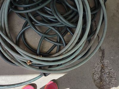 Used Garden Hose - Green, Durable Outdoor Water Hose