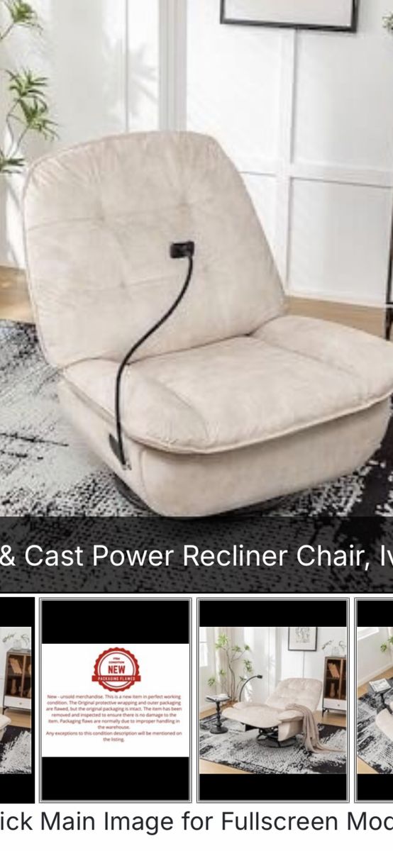 Ivory Swivel/Recliner  Ball And Cast Mfg