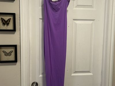 Skims Purple Lace Trim Slip Dress