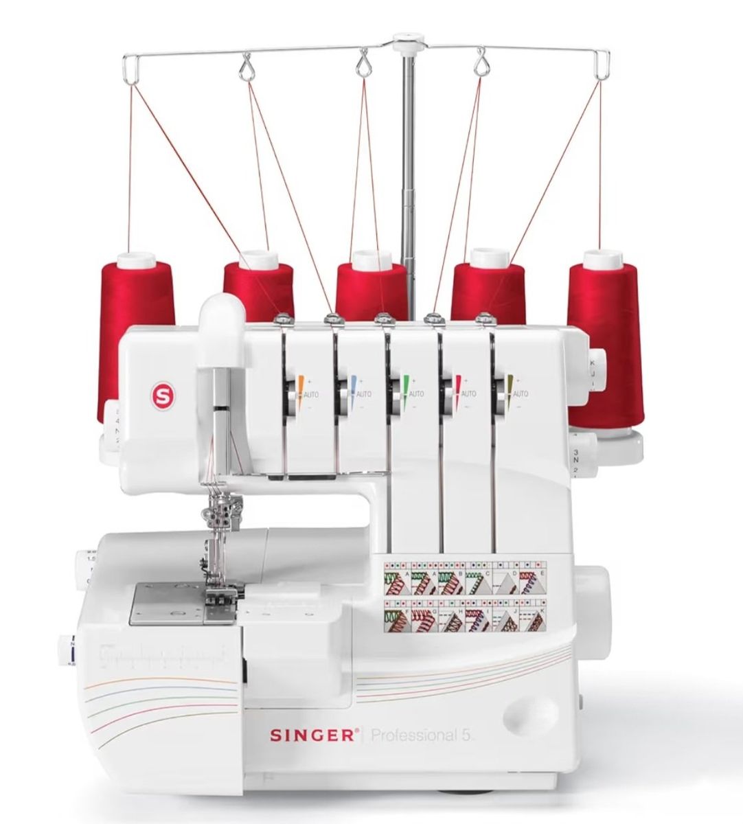 Singer Professional 5 14T968DC Serger Sewing Machine - 2/3/4/5 Thread, 1300 SPM, Self-Adjusting Tension