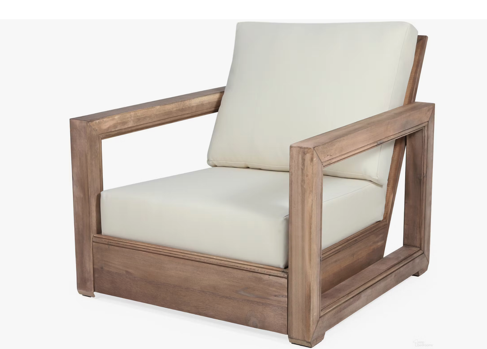 New Outdoor Club Chair with Back and Seat Cushion In Brown