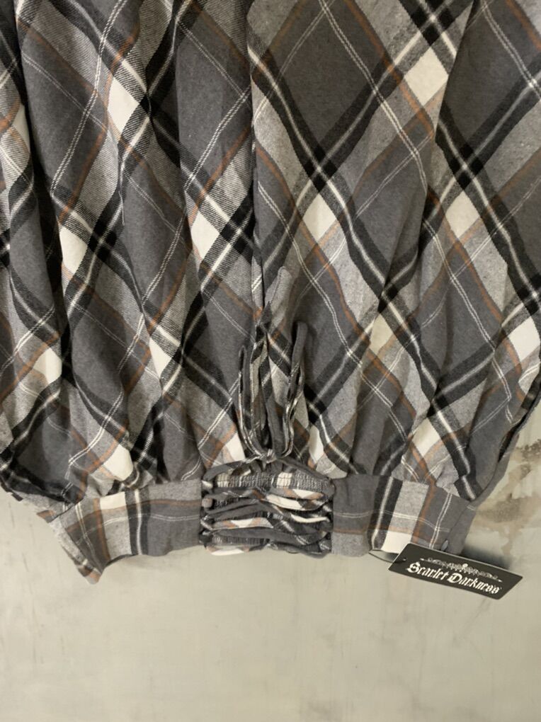 Long Flannel Print Skirt Large