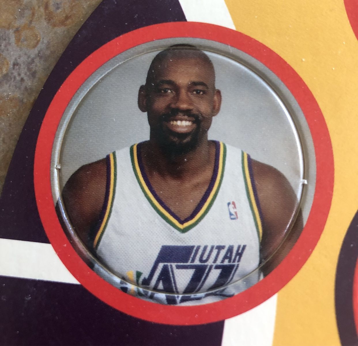 1997 Arby's Utah Jazz Antoine Carr #55 NBA Collector's Pin Set - Vintage Basketball Memorabilia