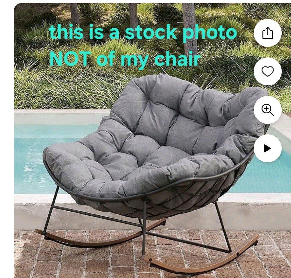 outdoor/indoor rocker = poofy lightly used