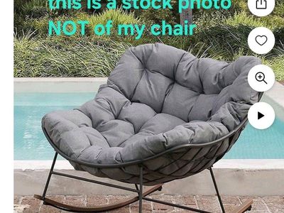 outdoor/indoor rocker = poofy lightly used
