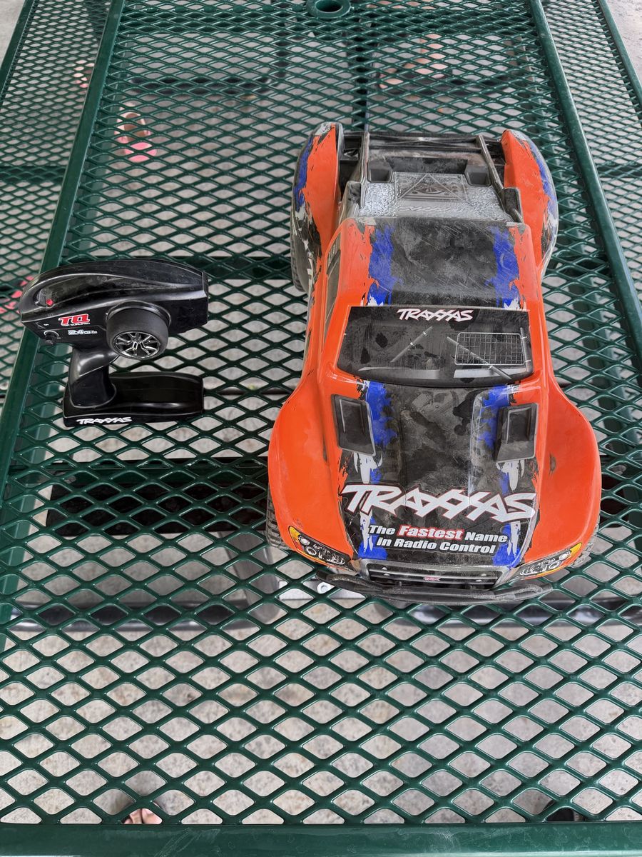 Traxxas Slash 4x4 RC Car with TQi Remote Control - Used, Orange/Blue
