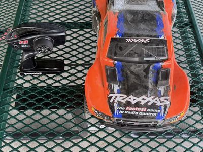Traxxas Slash 4x4 RC Car with TQi Remote Control - Used, Orange/Blue