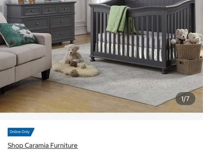 Caramia Kids Carlie 3-Piece Gray Nursery Furniture Set - Crib & Dresser