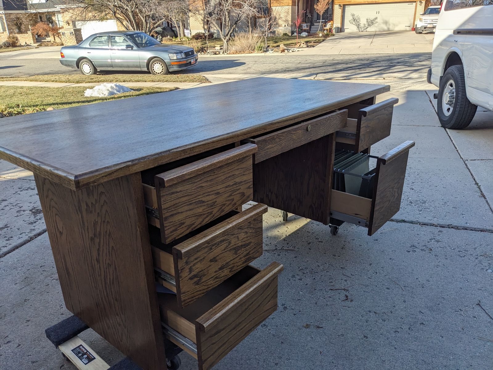 Large wood executive desk