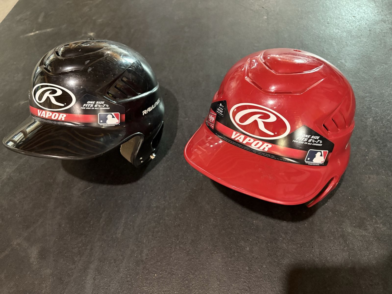Rawlings Vapor Baseball Batting Helmets Black and Red - Fits 6 1/2 - 7 1/2