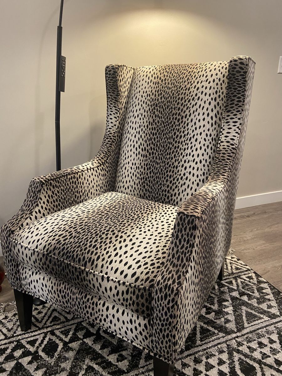 Leopard print fabric chair