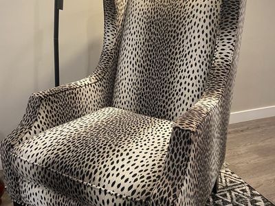 Leopard print fabric chair