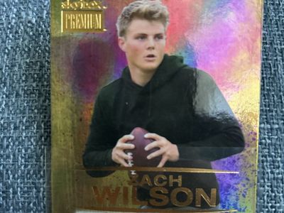 2021 Skybox Premium Zach Wilson Autographed Football Card Metal Universe BYU COUGARS & New Orleans Saints Auto Hand Signed COA