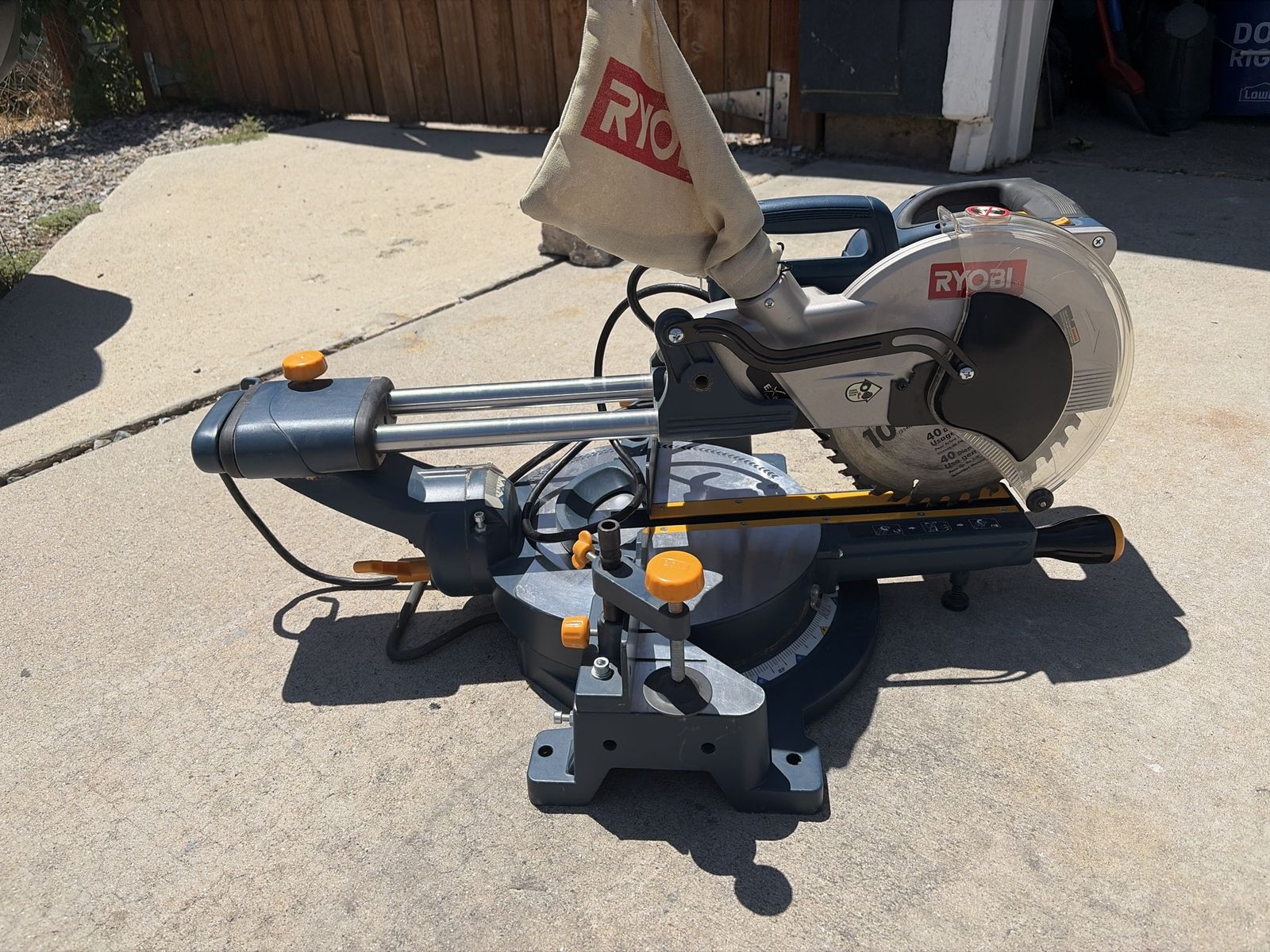Ryobi 10 in. Sliding Compound Miter Saw with Laser, 15 Amp